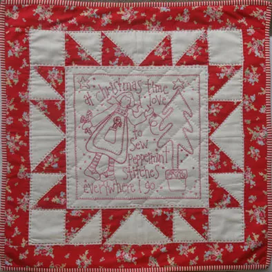 Peppermint Stitches Wall Quilt