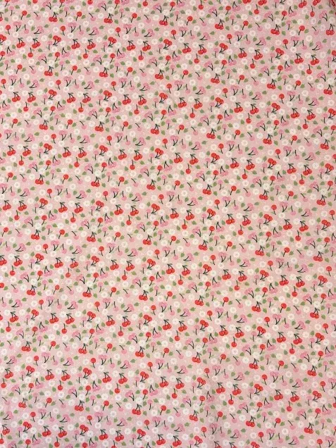 Pink Cherry Print Polyester