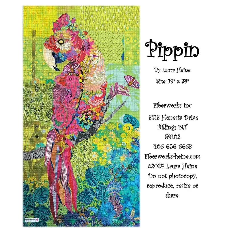 pippin-parrot-collage-pattern-by-laura-heine Pippin Parrot Collage Pattern by Laura Heine