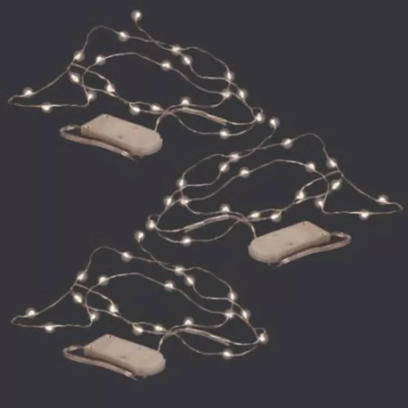 Pixie Lights 20 LED White Wire 3 pk