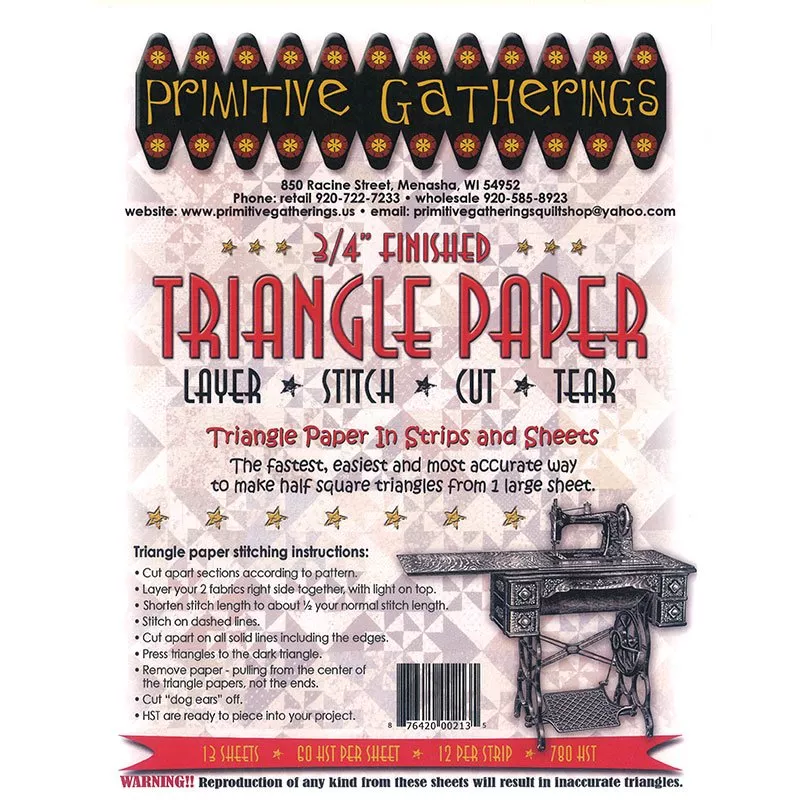 PRI 213 3/4" Triangle Paper 8.5 x 11