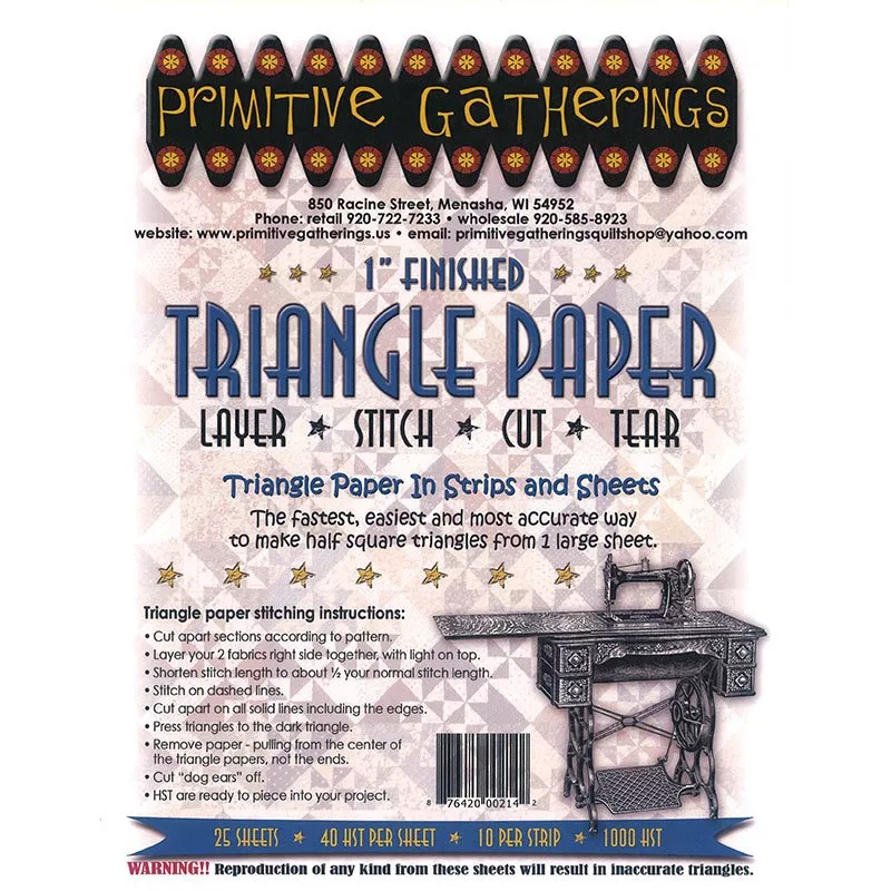PRI 214 Triangle Paper 1" 8.5 x 11