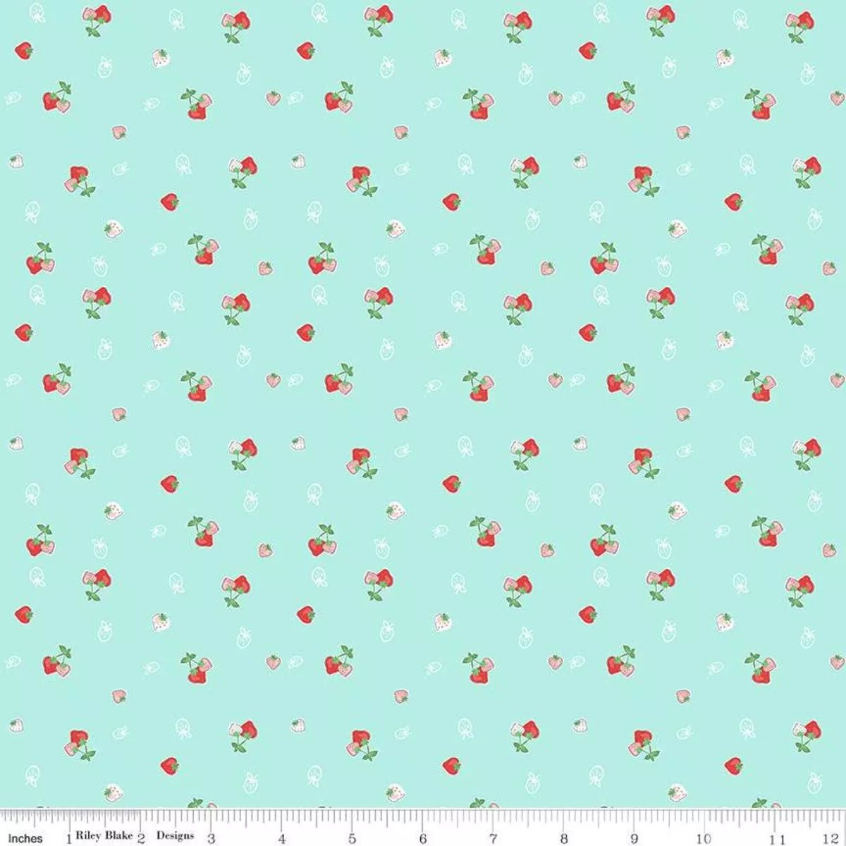 Quilt Fair Strawberries Aqua