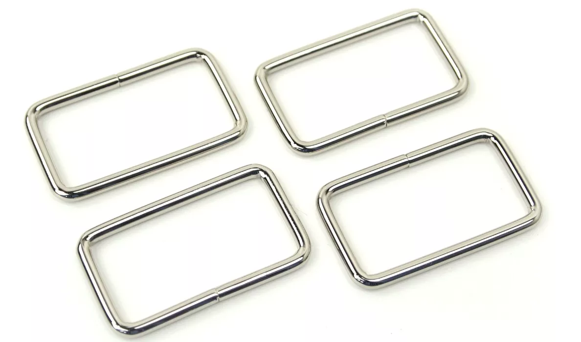 Rectangle Rings 1.5" Nickel 4 pack