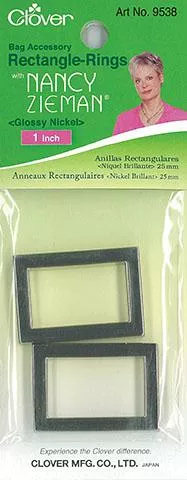 Rectangle Rings - Glossy Nickel 1"