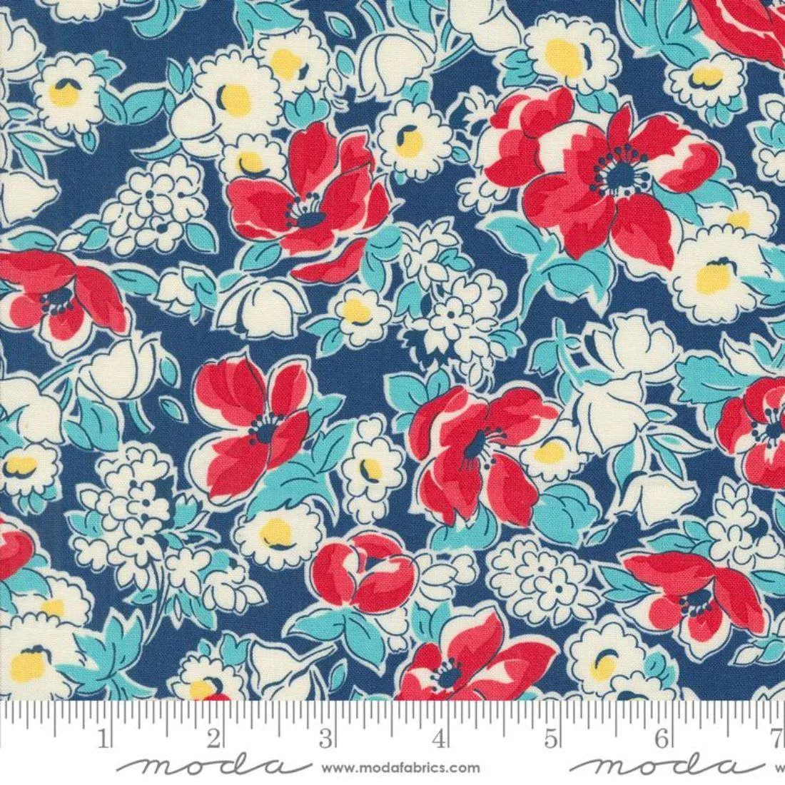 Red Flowers Indigo by Linzee McCray