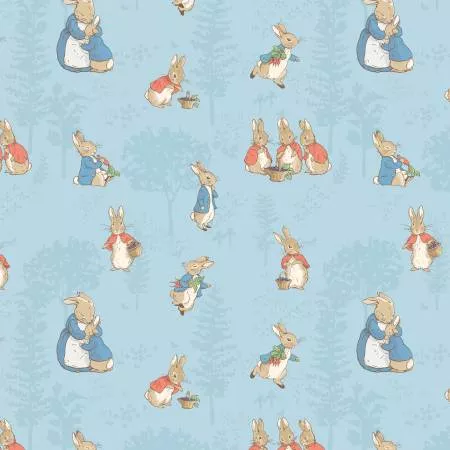 Riley Blake_Flannel The Tale of Peter Rabbit Main Blue