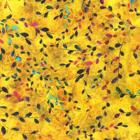 Robert Kaufman Yellow Branch Leaves Venice collection
