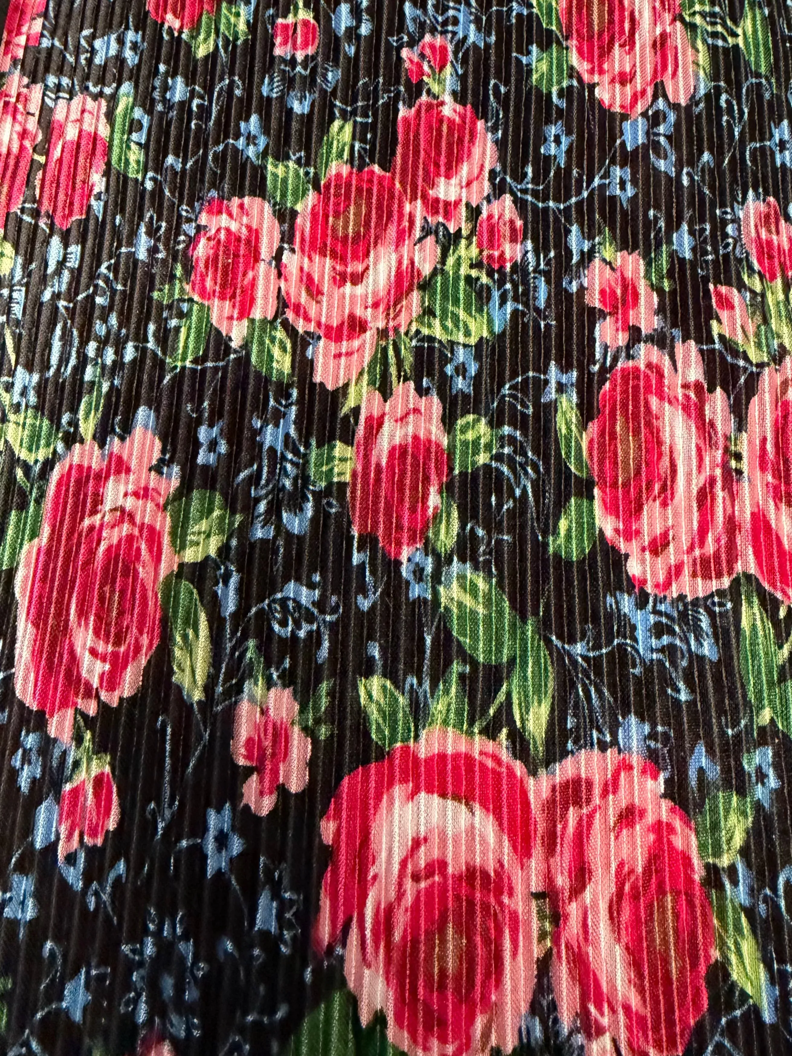 Rose Floral Printed Satin | Satin