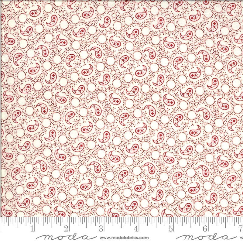 Roselyn Paisley Ivory Red 14915 16