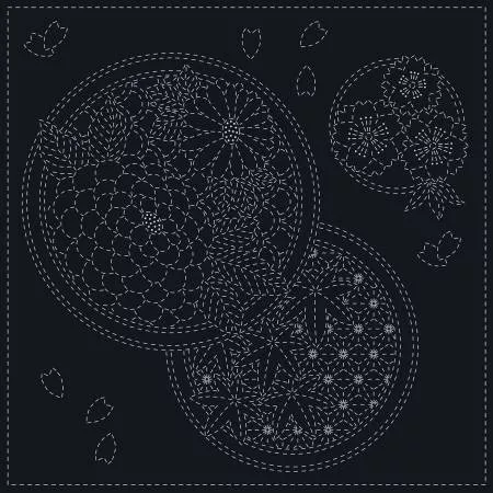 sashiko-cloth-seasons-in-navy-qh-textiles Sashiko Cloth Seasons in Navy | QH Textiles