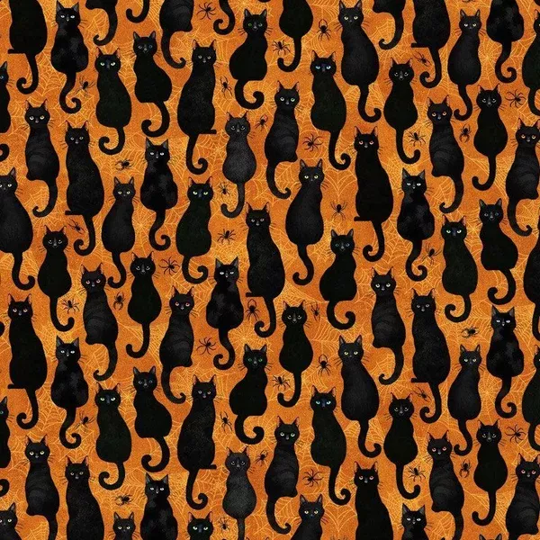 scaredy-cats-cd4237-black-cats-spiders-orange Scaredy Cats CD4237 Black Cats and Spiders Orange