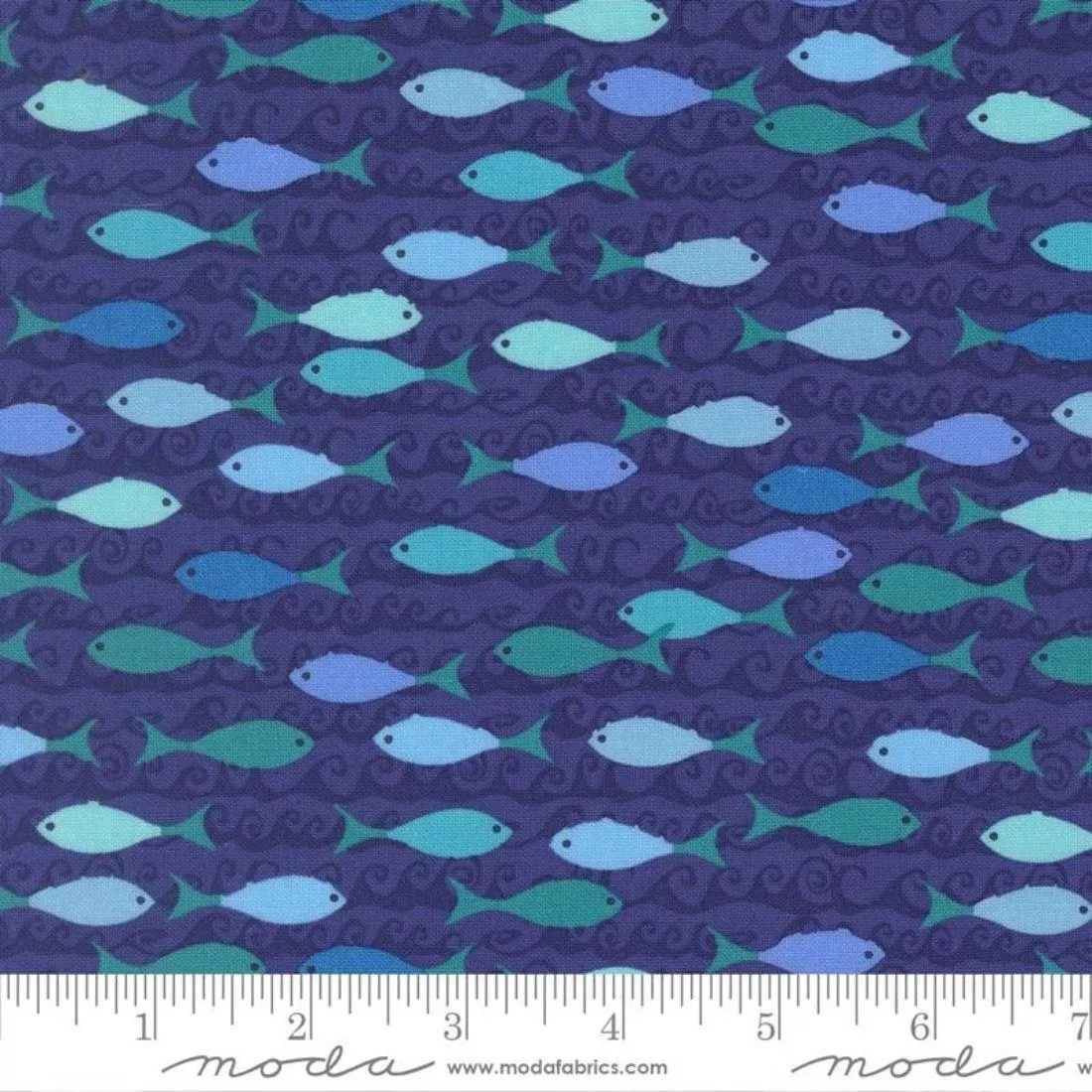 School of Fish Seafoam by Kate Spain