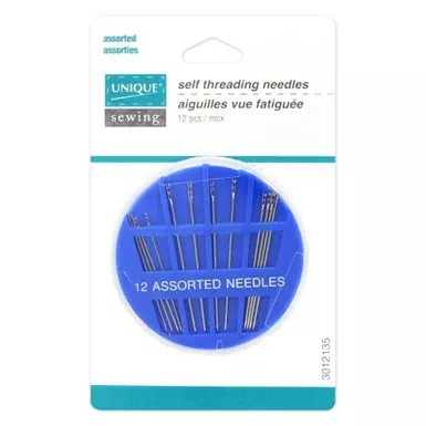 self-threading-needles-sizes-4-8-12pcs-unique-brand Self Threading Needles - sizes 4/8 - 12pcs - Unique Brand