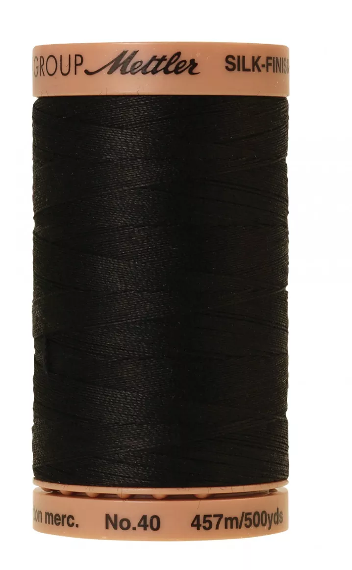 Silk-Finish 40wt Solid Cotton Thread 500yd/457M Black
