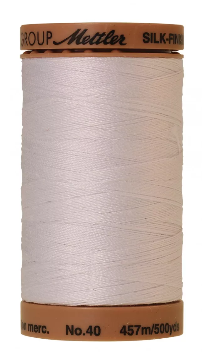 Silk-Finish 40wt Solid Cotton Thread 500yd/457M White