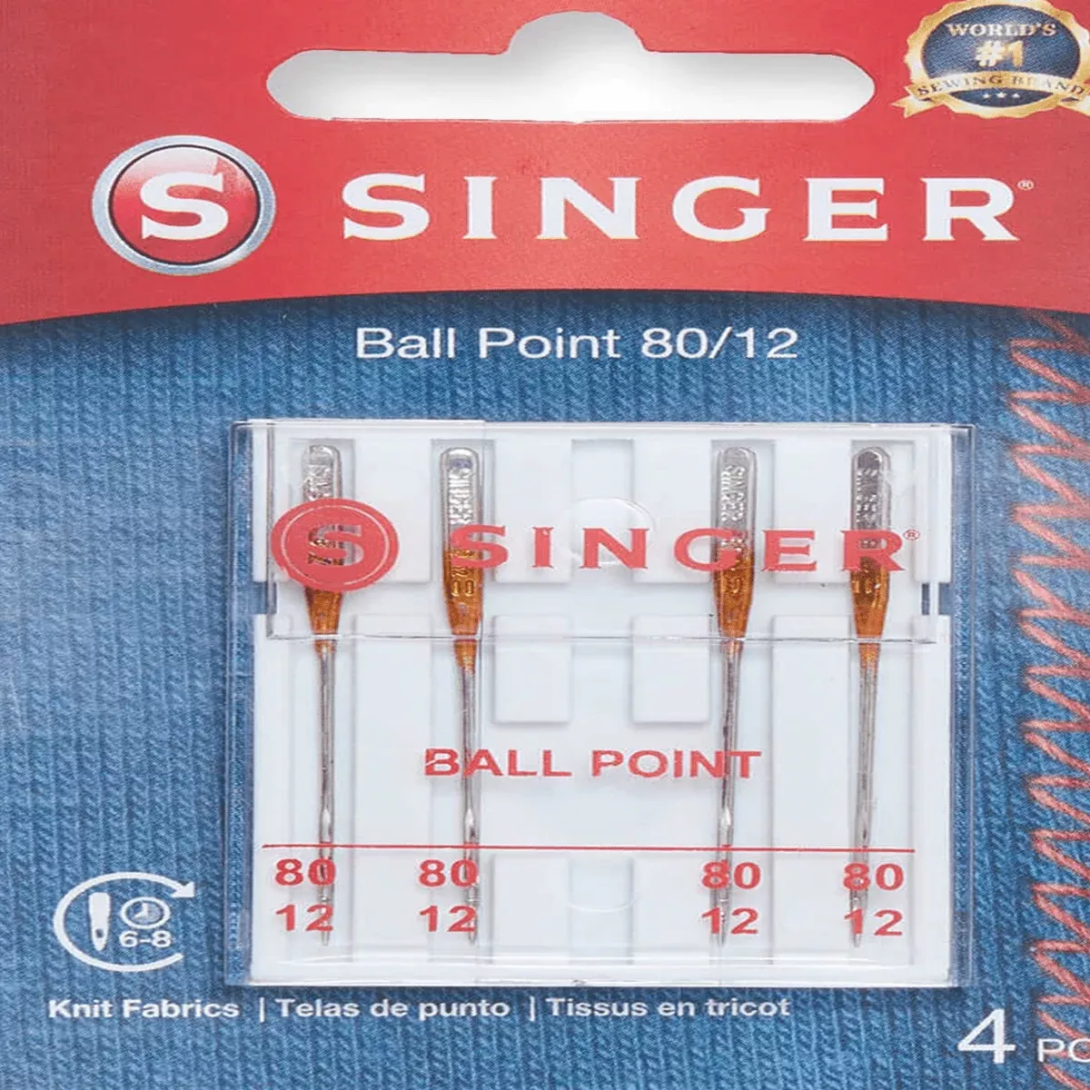 singer-ball-point-80-12-lightweight-sewing-needles-4-pack SINGER BALL POINT 80/12 LIGHTWEIGHT SEWING NEEDLES (4 PACK)