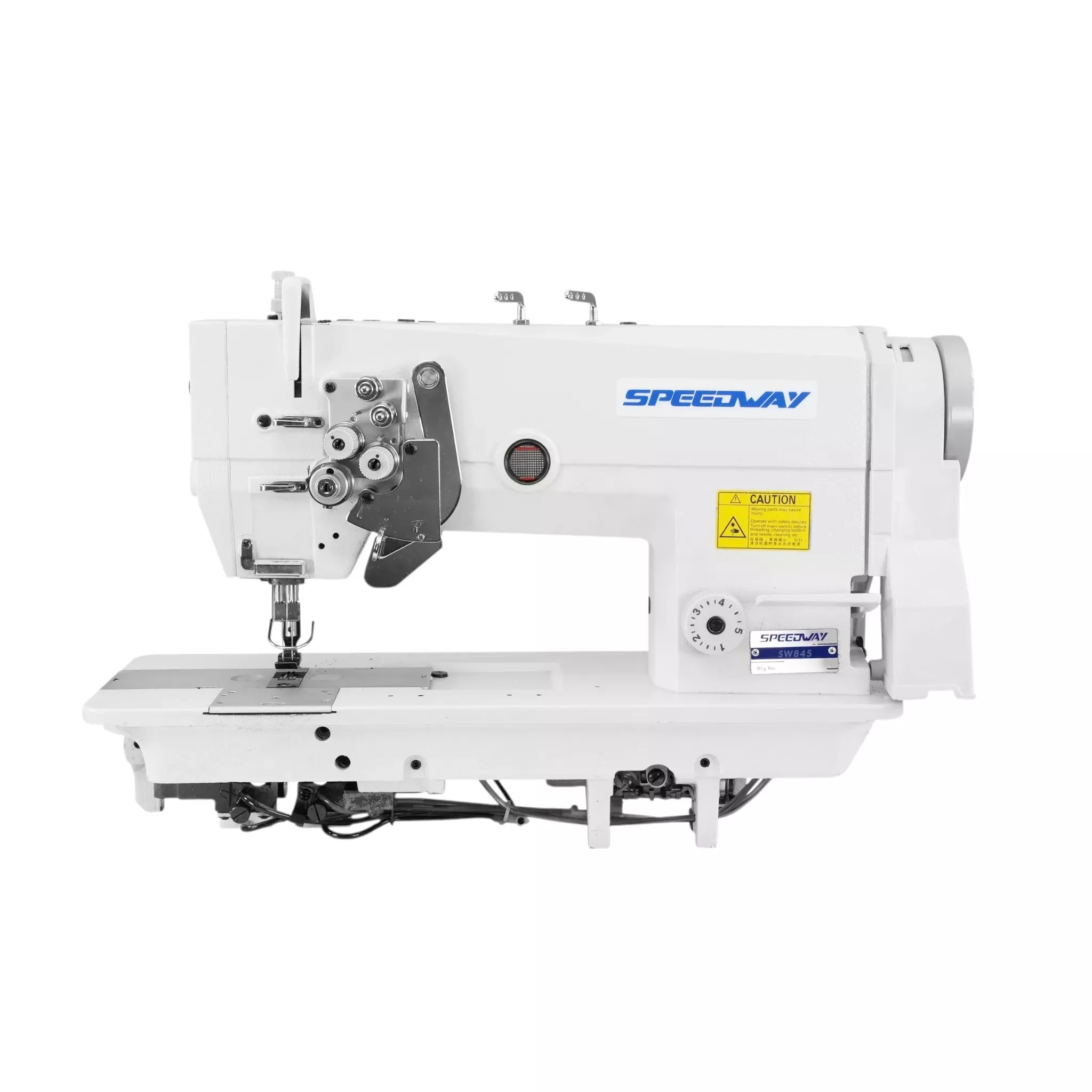 speedway-sw-845-double-needle-split-bar-needle-feed-lockstitch-machine-complete- SPEEDWAY SW 845 – Double Needle Split Bar Needle Feed Lockstitch Machine – Complete Setup, Table & Stand Included