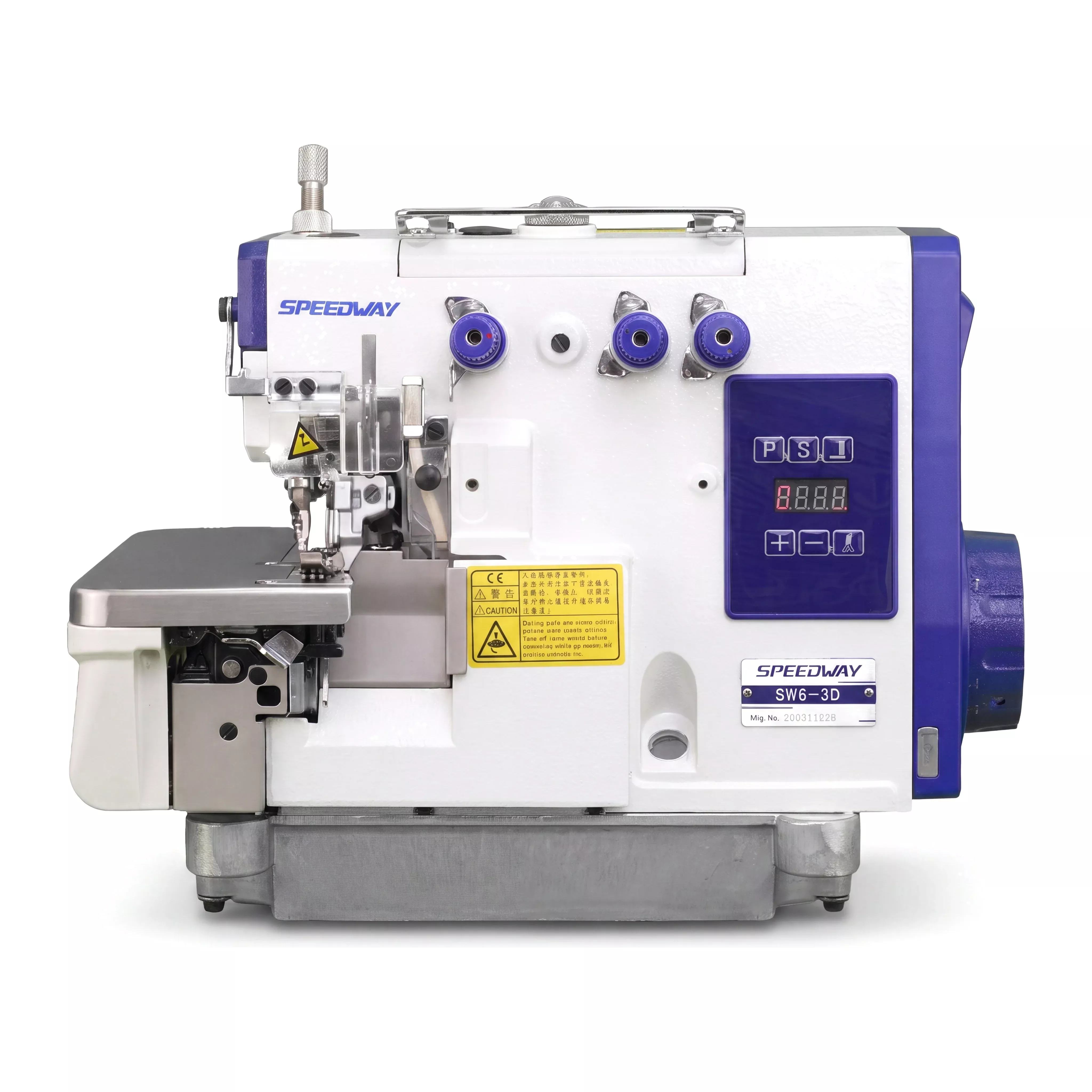 speedway-sw6-3d-1-needle-3-thread-direct-drive-overlock-industrial-sewing-machin SPEEDWAY SW6-3D 1-Needle 3-Thread Direct Drive Overlock Industrial Sewing Machine with 6,500 SPM Max Speed for Edge Finishing - Complete Setup, Fully Submerged Table Included