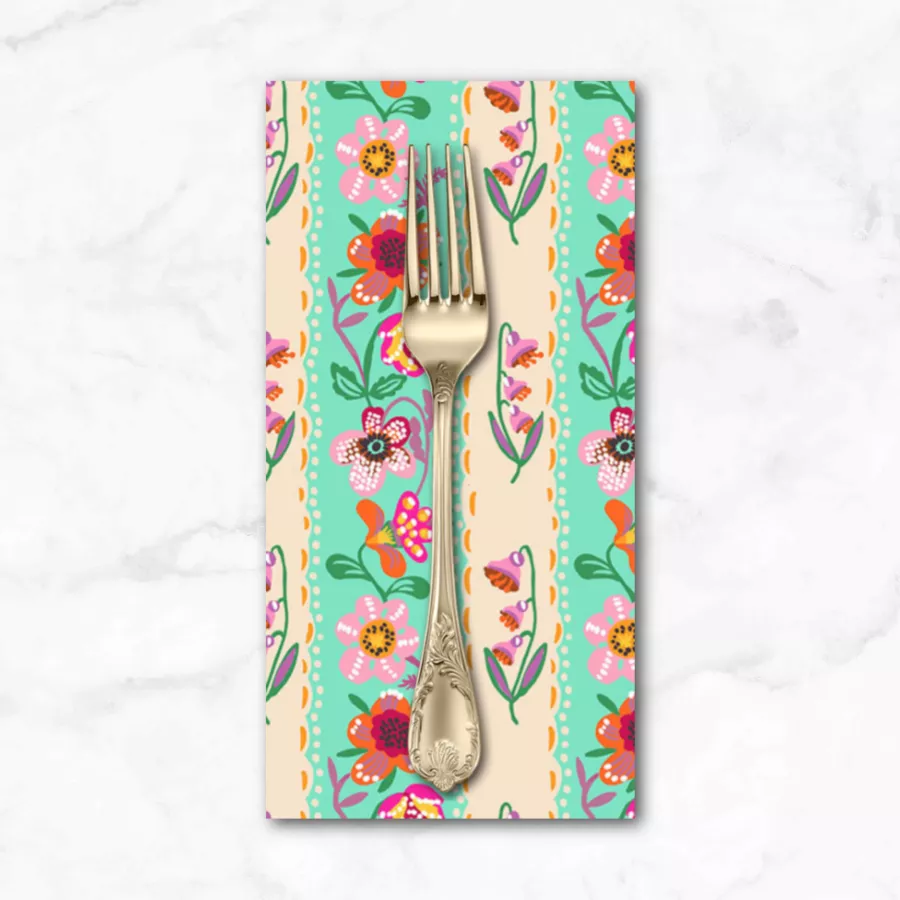 A Spring in Paris, Wallpaper in Aqua, Dinner Napkin