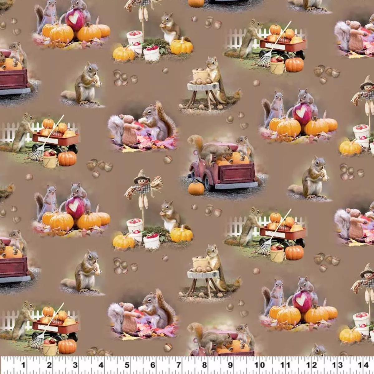 squirrells-iii-toile-caramel-by-nancy-rose Squirrells III Toile Caramel by Nancy Rose