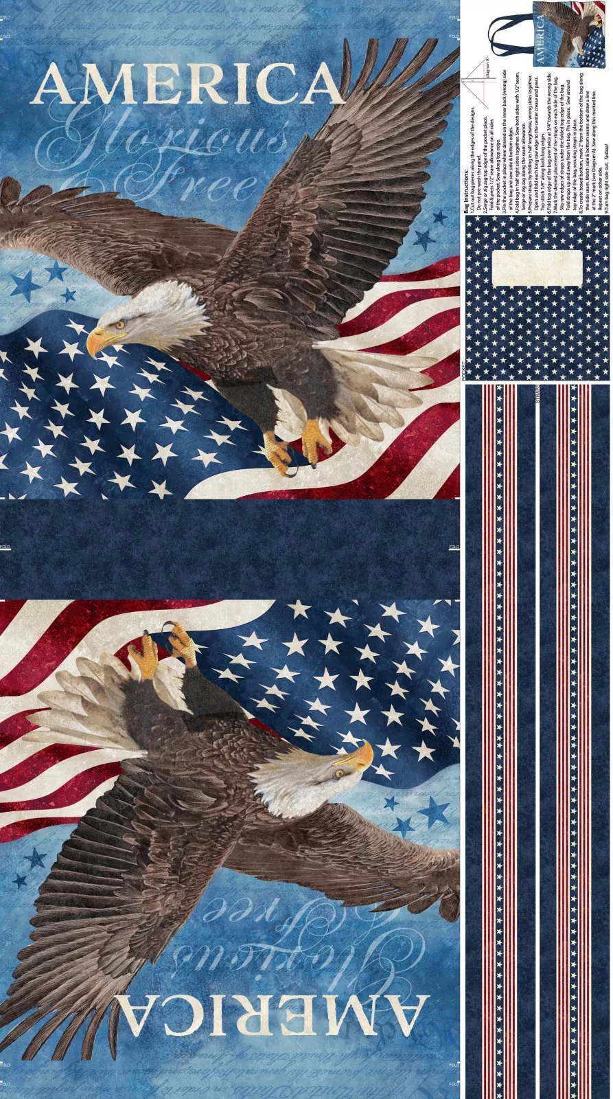 Stars and Stripes 13 - Bag Panel Navy Multi