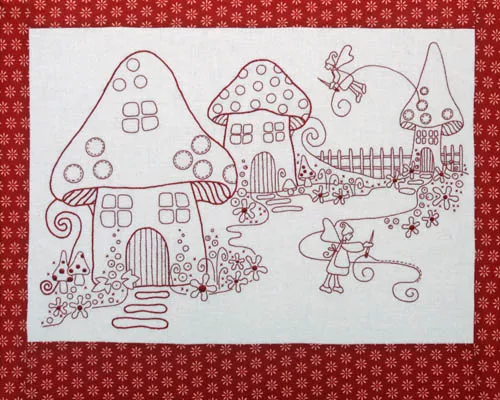 stitching-fairies-redwork-version Stitching Fairies – Redwork Version