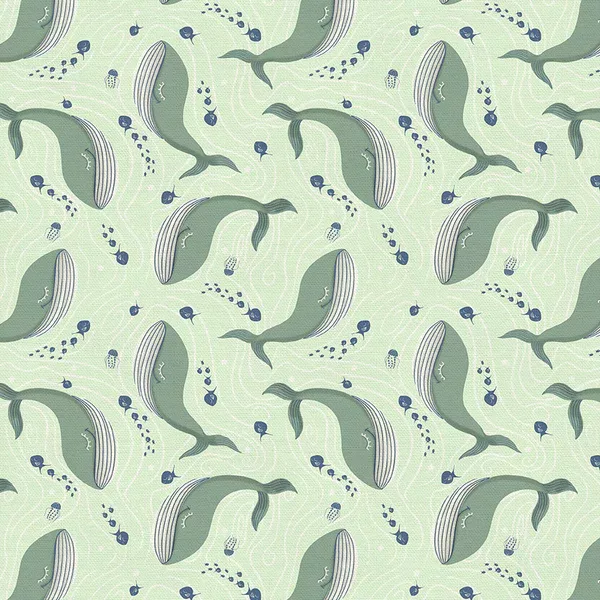 Swimming Whales – Green