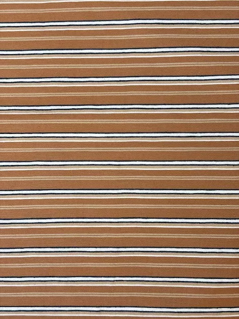 Tan Navy and White Stripe | Cotton Blend
