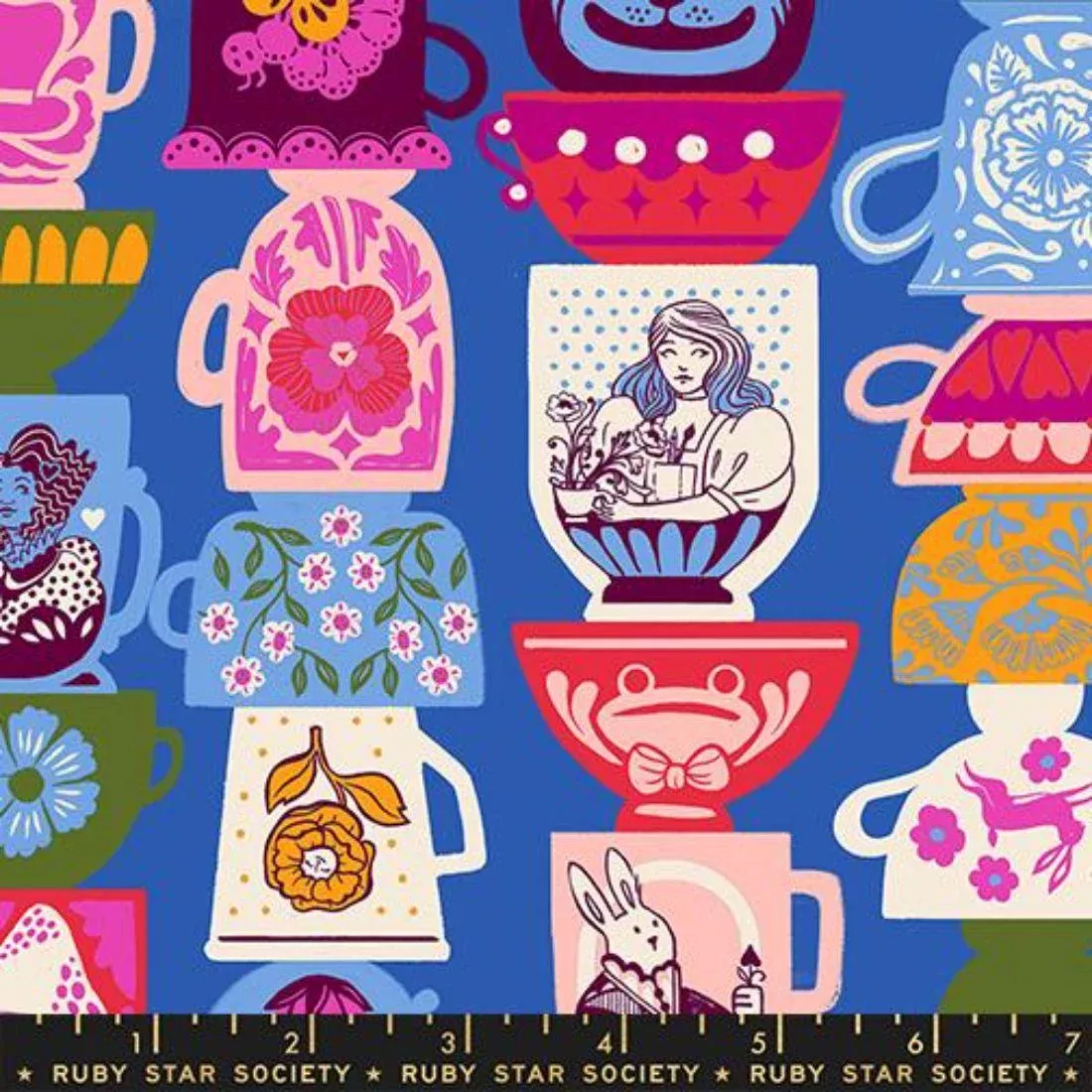 Teacups Blue by Ruby Star Society
