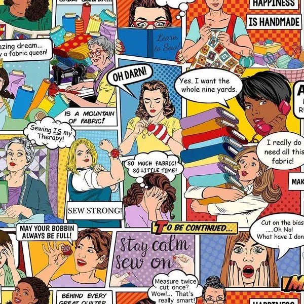 thread-thimble-cd2594-sewing-comic-multi Thread & Thimble CD2594 Sewing Comic Multi