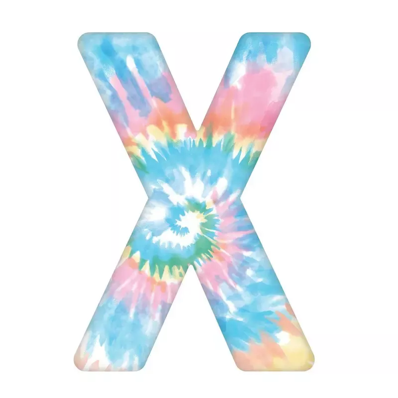 tie-dye-letter-x-fabric-panel Tie-Dye Letter X Fabric Panel