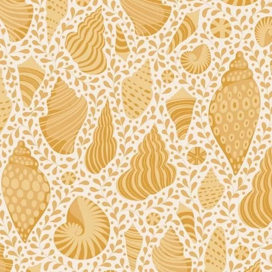 tilda-beach-shells-fabric-honey-110027 Tilda Beach Shells Fabric Honey 110027