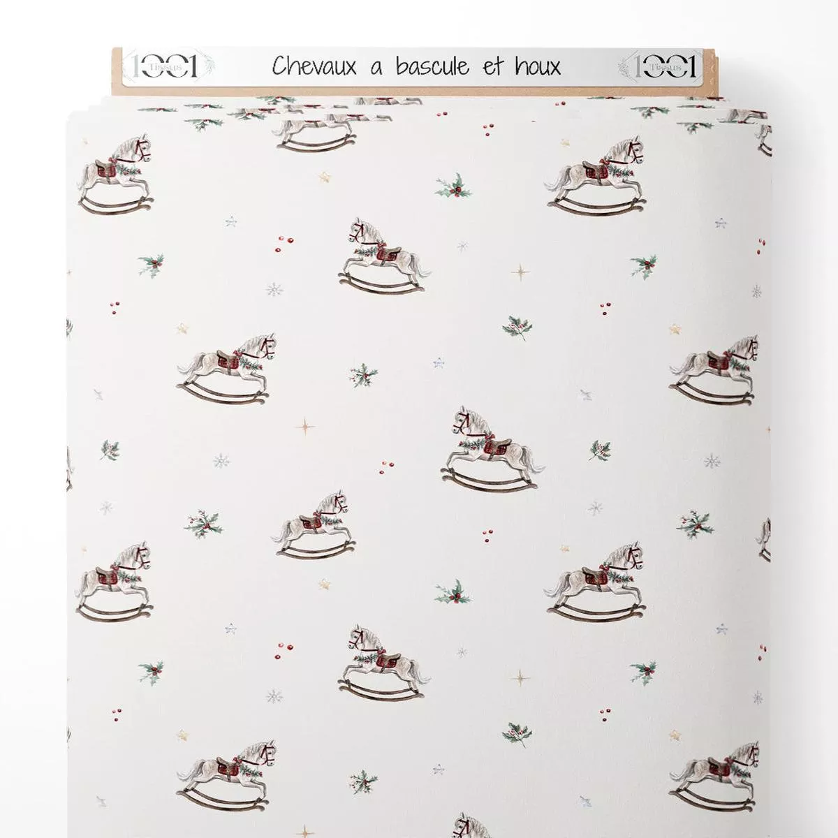 tissu-chevauxbascule-et-houx Tissu – Chevauxbascule et houx