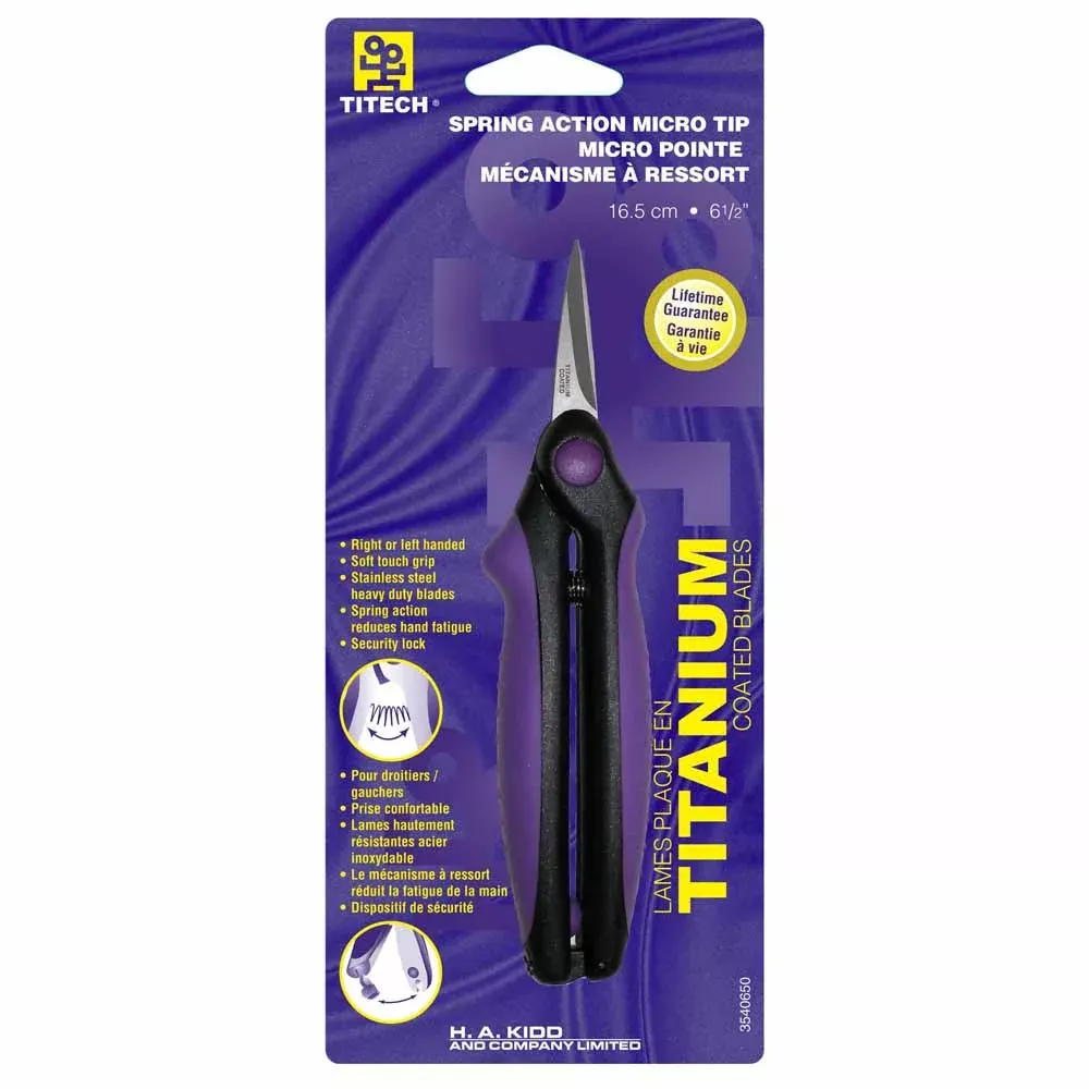 Titech Micro-tip Spring Action Scissors - 6.5"