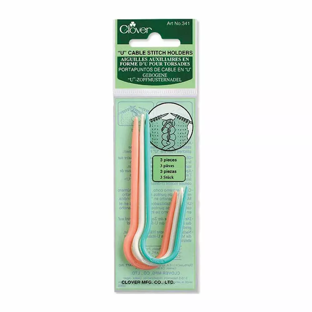 u-cable-stitch-holders-assorted-3ct-clover-341 "U" Cable Stitch Holders Assorted - 3ct - Clover 341