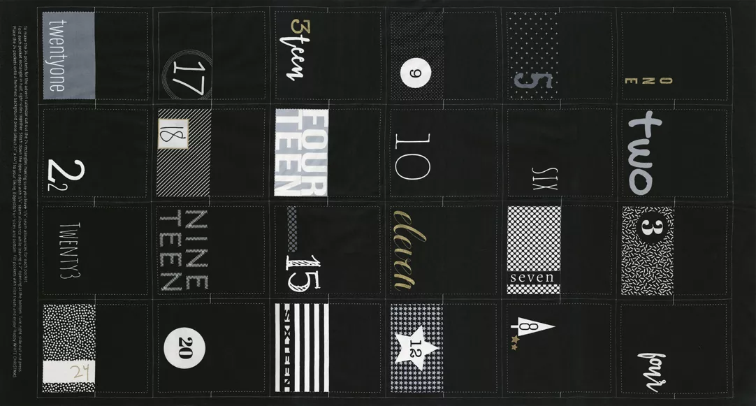 White Christmas Panel Black