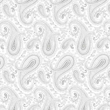 White Small Paisley Pigment White
