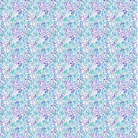 White/Teal Floral Ditsy