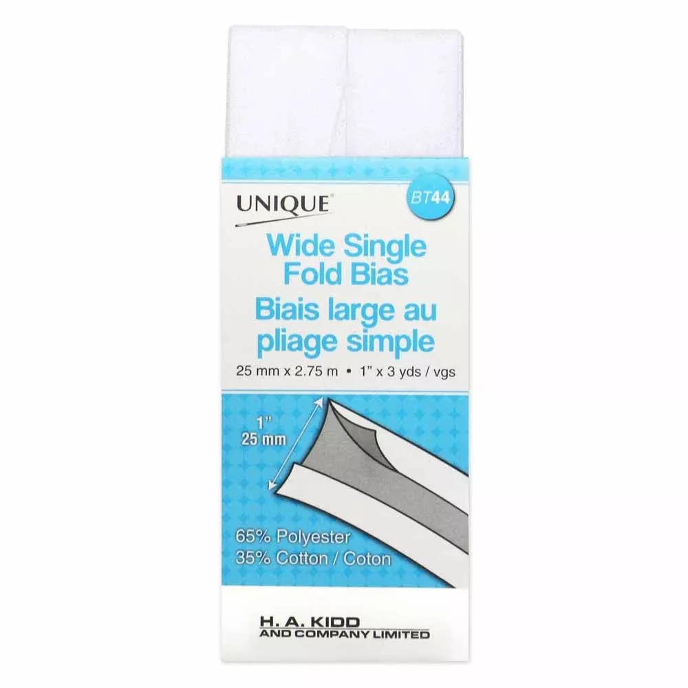 wide-single-fold-bias-25mm-x-2-75m-unique-brand Wide Single Fold Bias - 25mm x 2.75m - Unique Brand