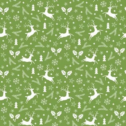 Winter Blooms - Reindeer - Green