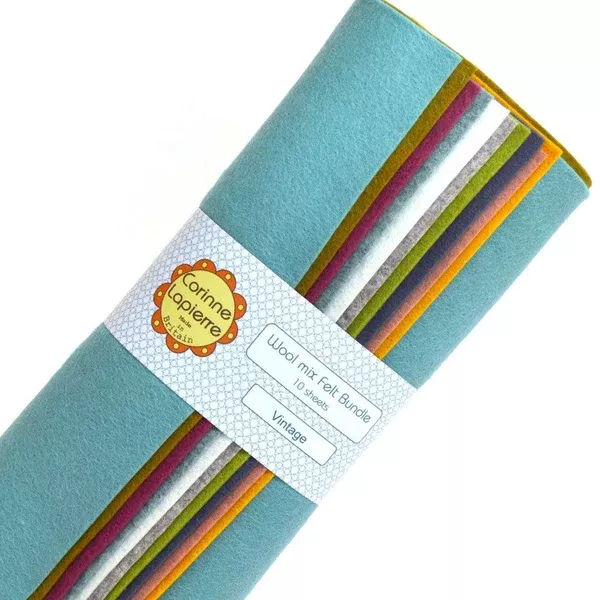 Wool felt 9" squares - Vintage Bundle