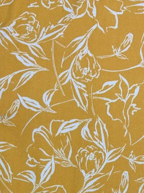 Yellow Floral Printed Knit