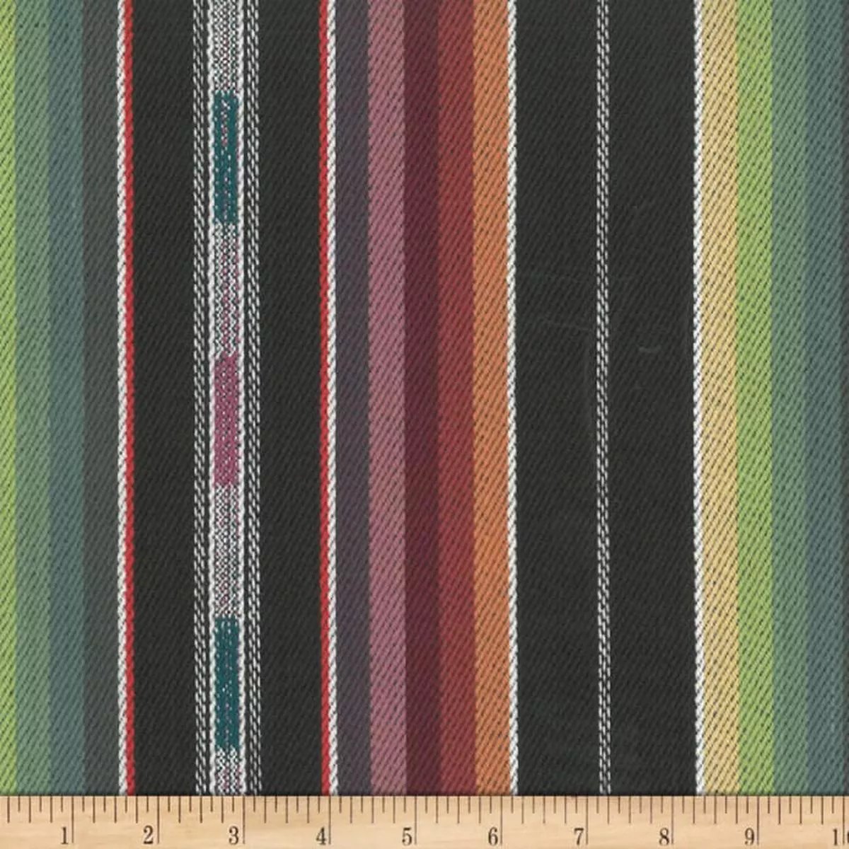 zuni-stripe-black-multi-laura-kiran-fabric Zuni Stripe Black Multi Laura Kiran Fabric